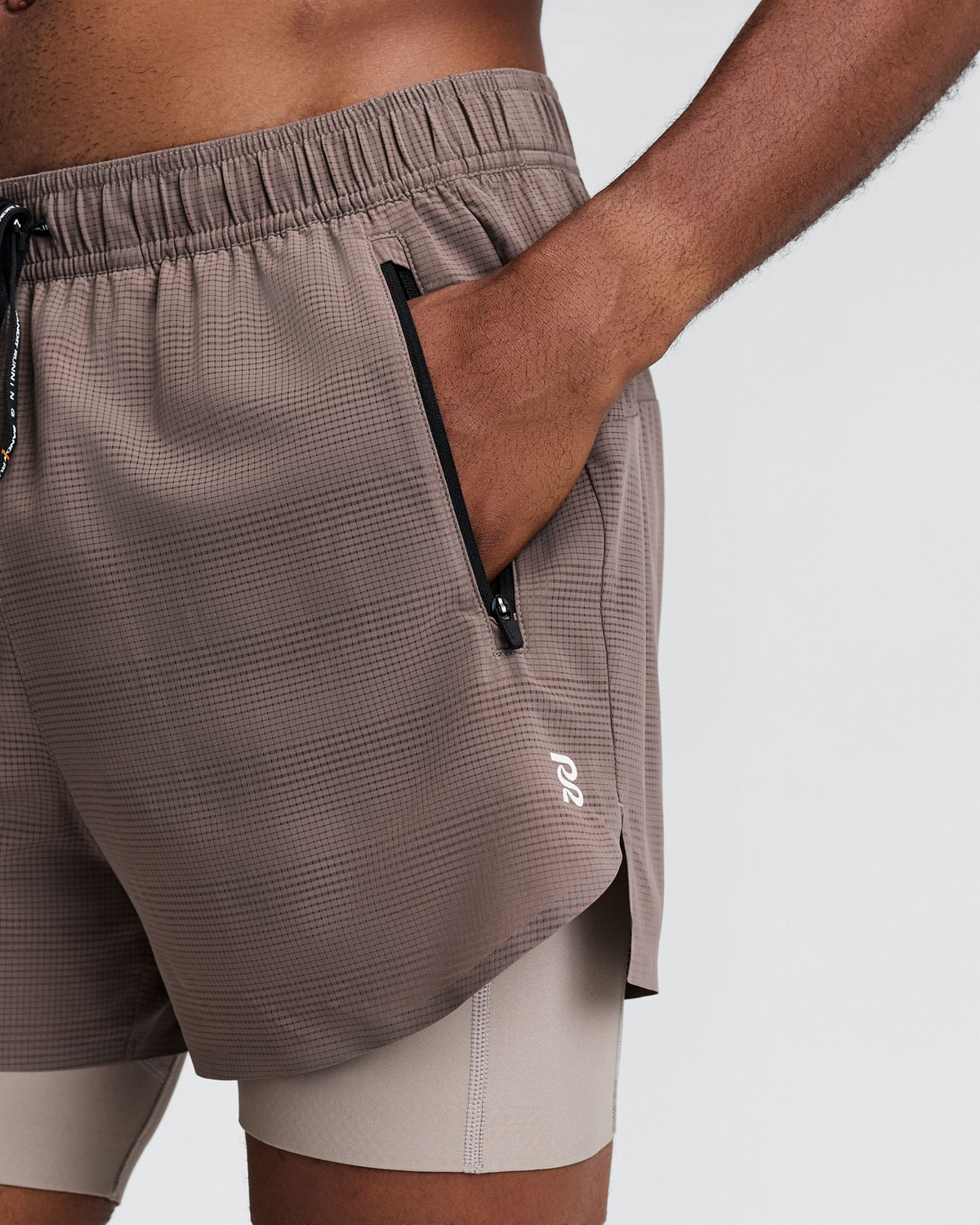 Men's CoolGrid™ 2-in-1 Run Shorts - Cocoa