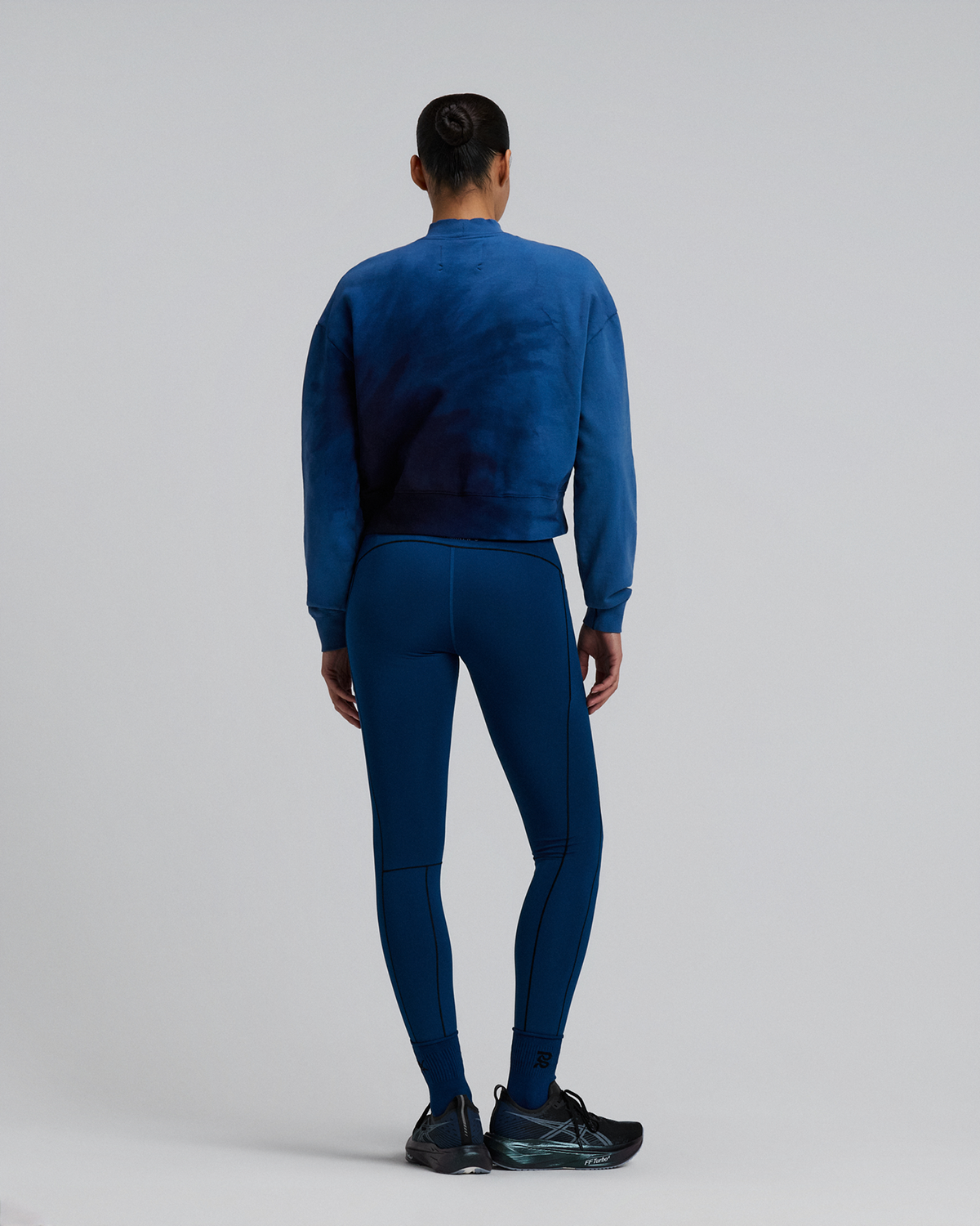 Women's Cropmock Pullover - Aegean Blue Wave Print