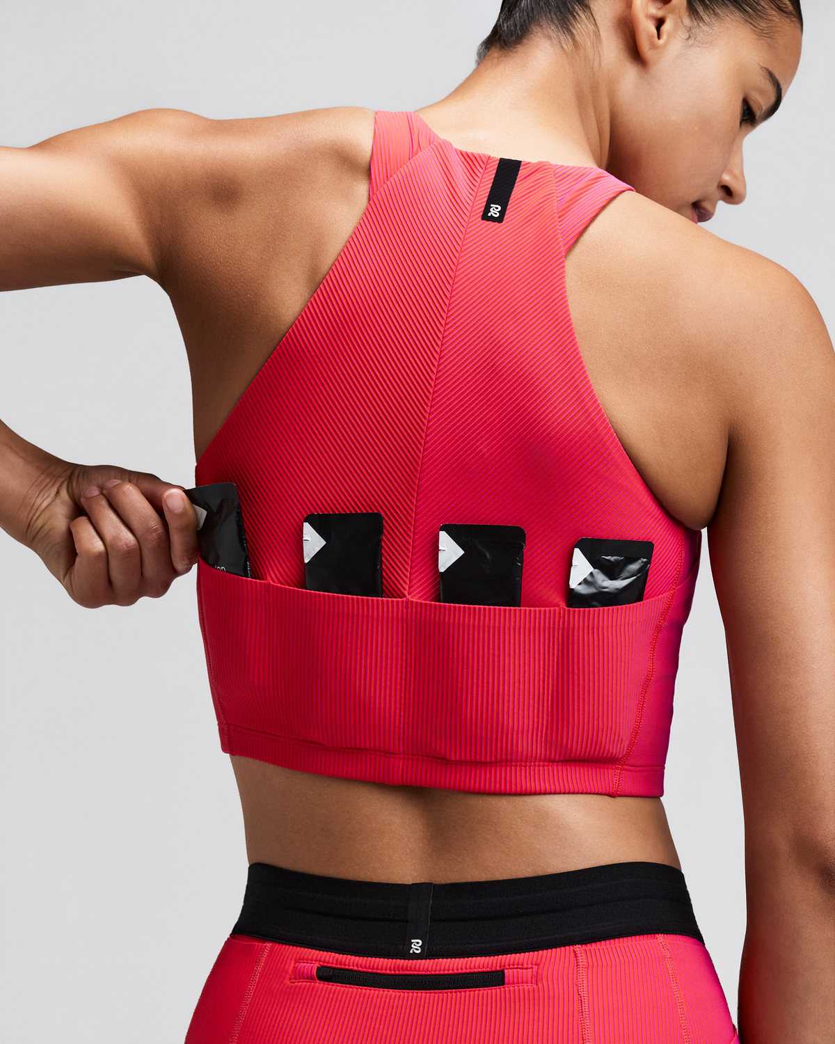 Women's Striped Cadence™ Zip Front Race Crop - Poppy / Azalea