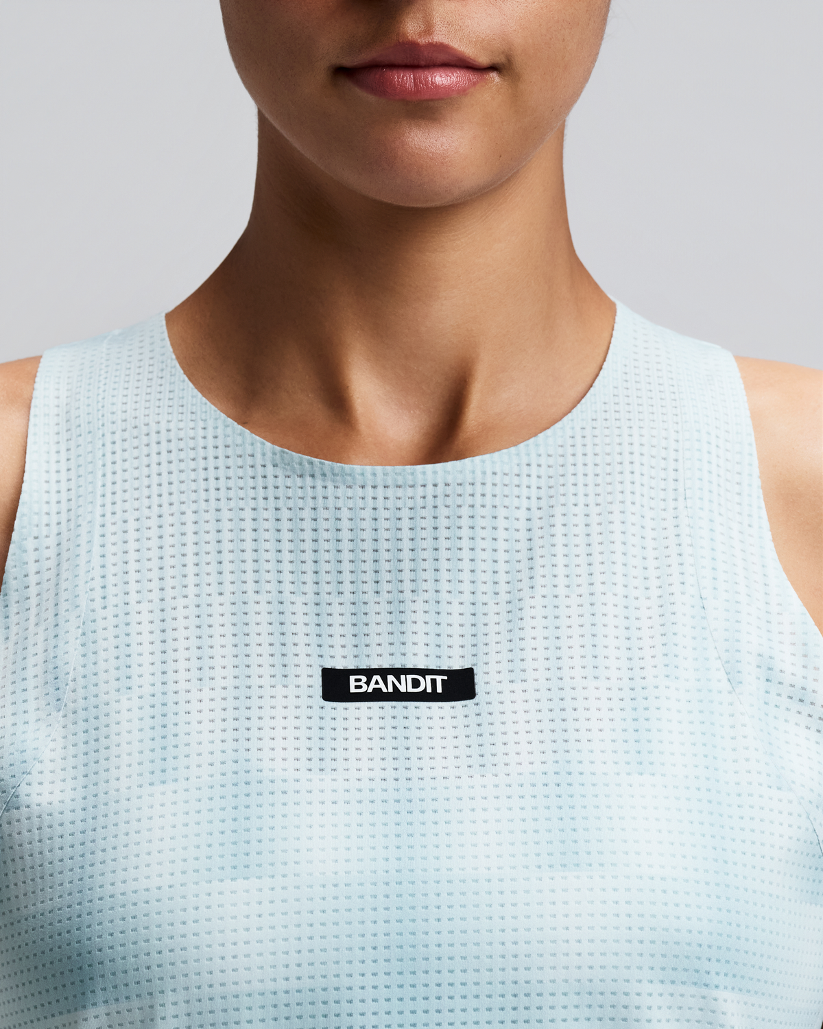 Women's GeoMesh™ Lightweight Race Singlet - Growing Grid - Lagoon / Mist