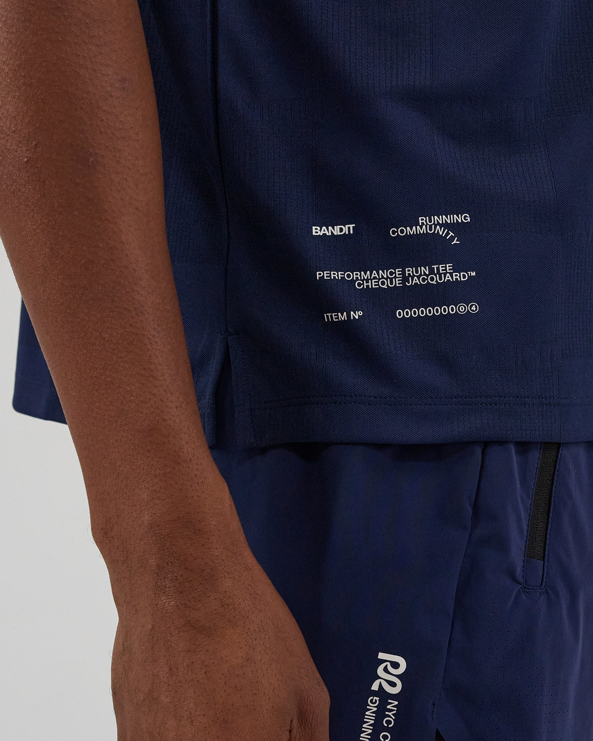 Bandit Cheque Jacquard Short Sleeve Tee - NY Navy