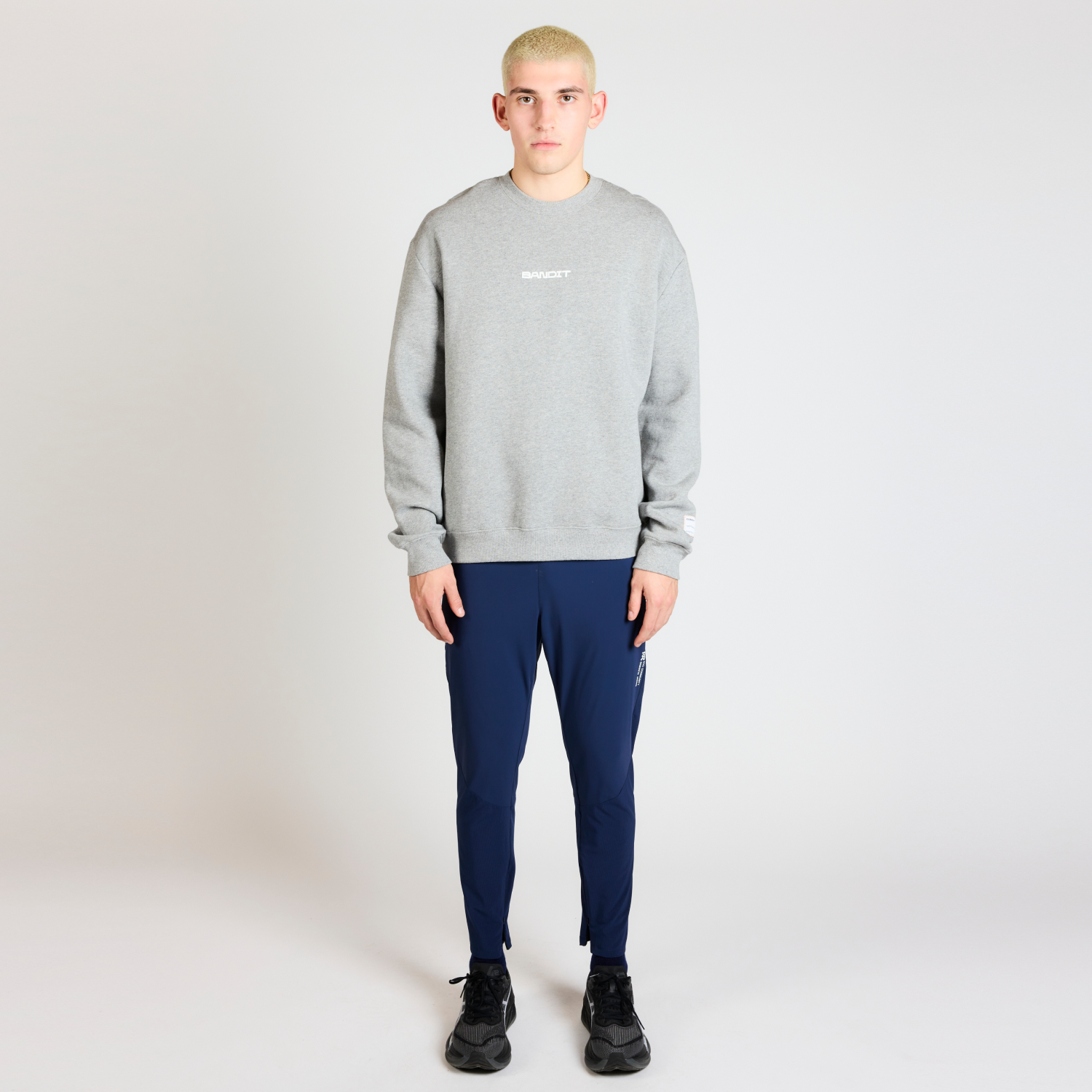 Cotton Fleece Evolve Running Crewneck - Heather Grey