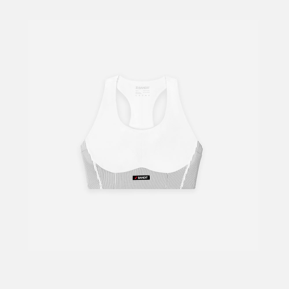Cadence™ Corset Bra, White with Black - Bandit x ASICS