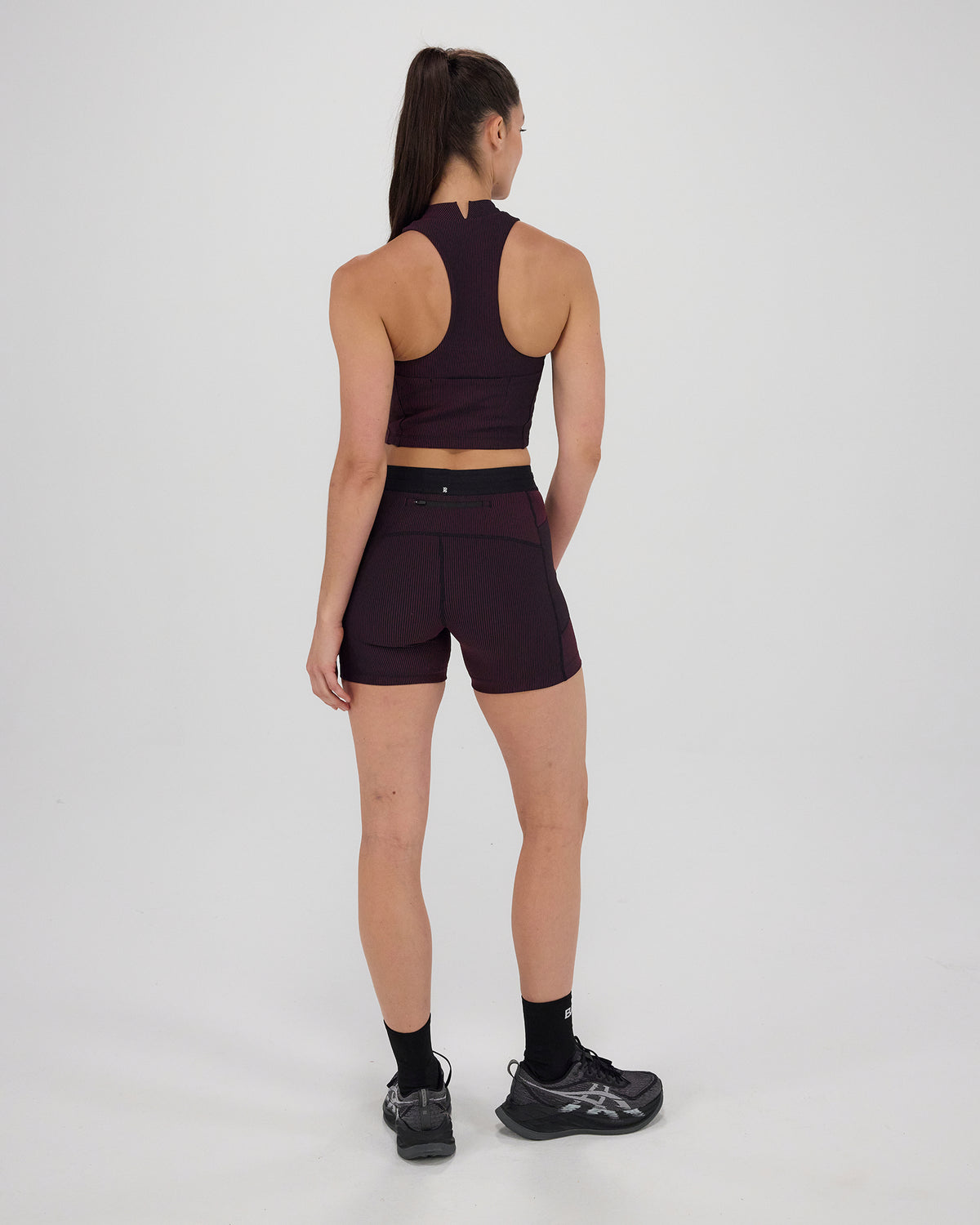 Striped Cadence™ 5" Compression - Black / Fig
