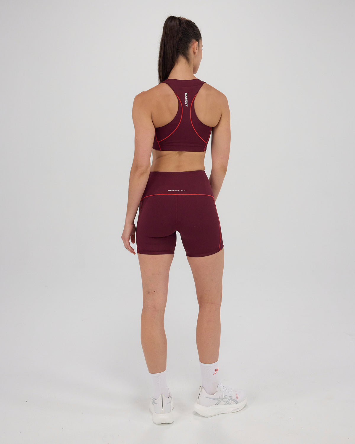 Women's Stamina™ 5" Pop Stitch™ High Waist Compression Short - Fig / Intense Red