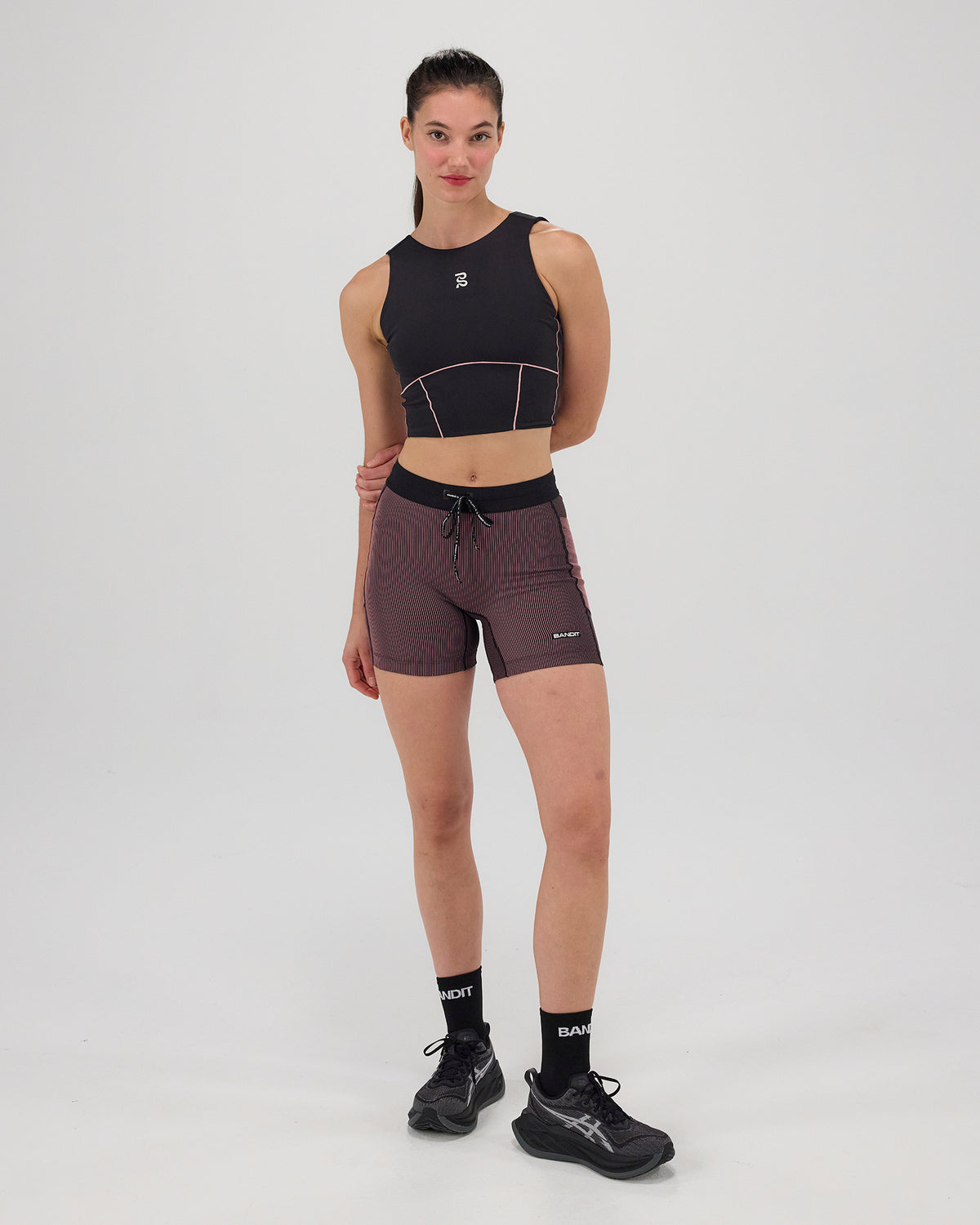 Stamina™ Pop Stitch Volta™ Crop - Black / Mauve