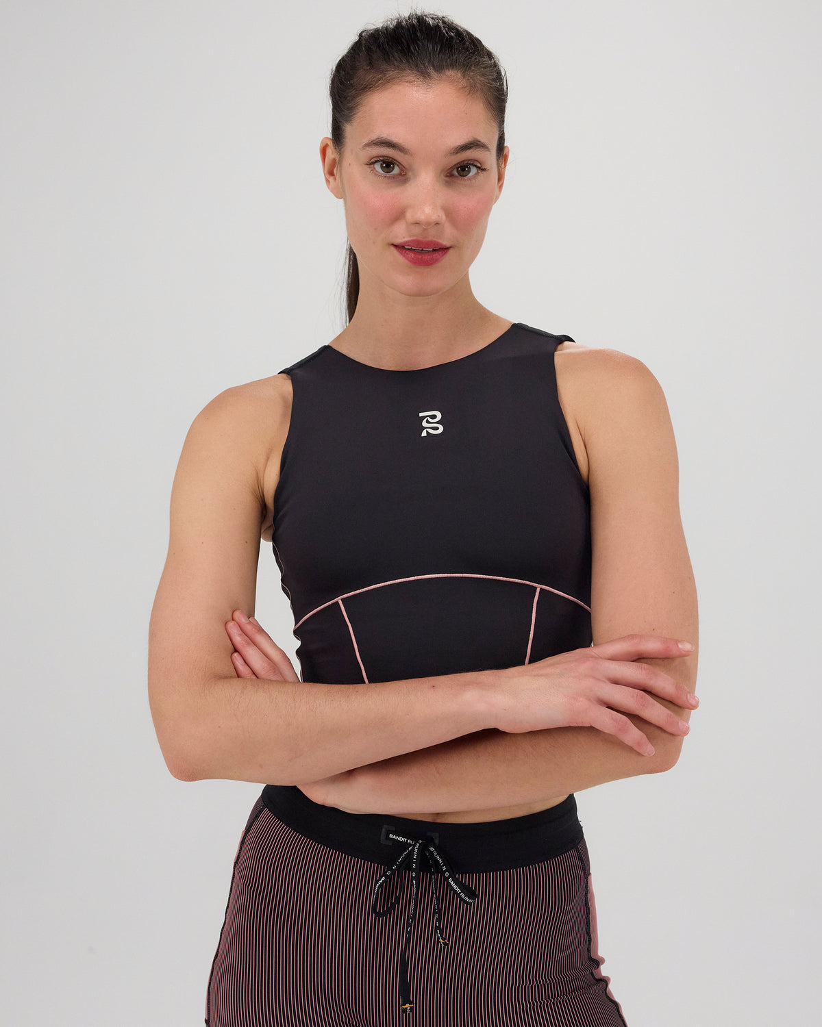 Stamina™ Pop Stitch Volta™ Crop - Black / Mauve