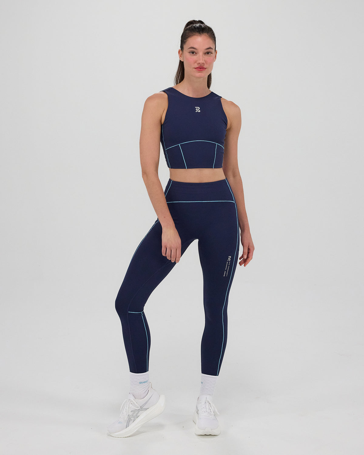 Women's Stamina™ Pop Stitch™ High Waist Leggings - NY Navy / Vintage Blue