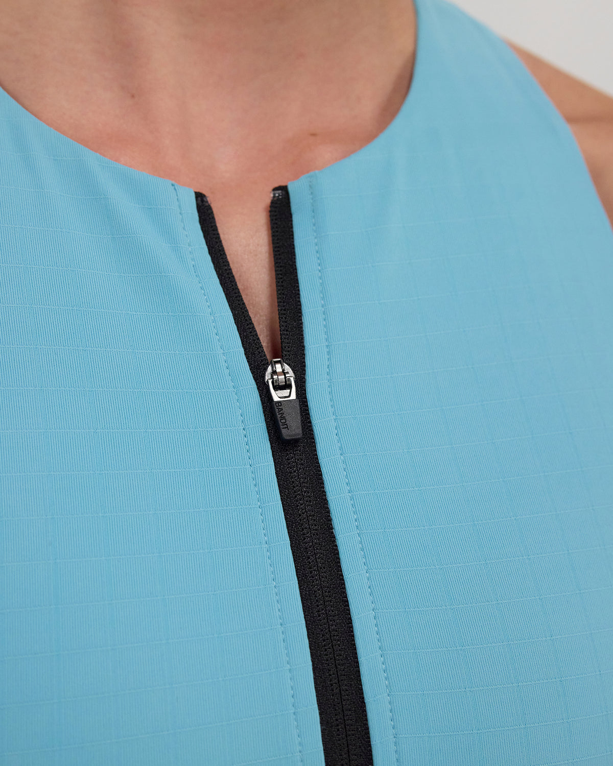 Gridlock™ Zip Front Race Crop - Vintage Blue
