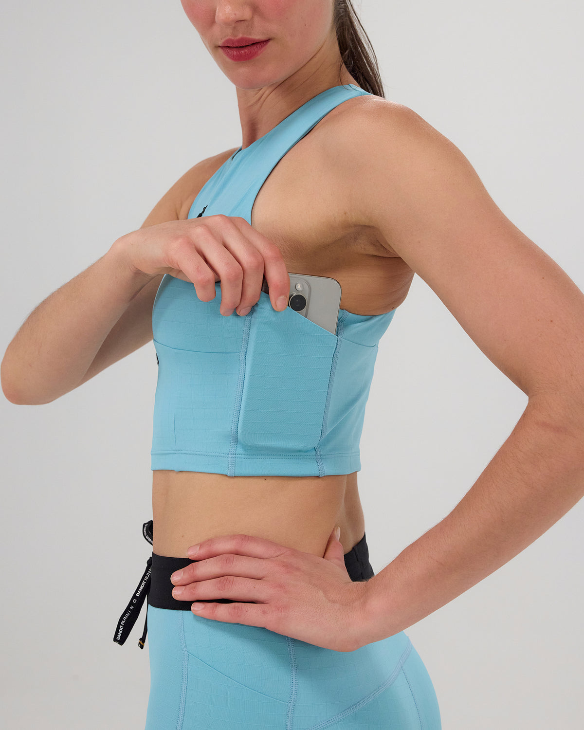 Gridlock™ Zip Front Race Crop - Vintage Blue