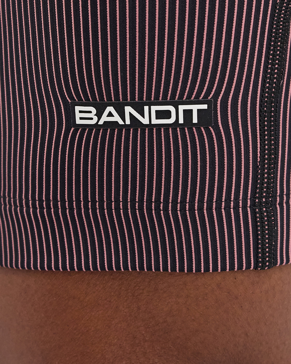 Striped Cadence™ 7 Pocket Half Tights - Black / Mauve