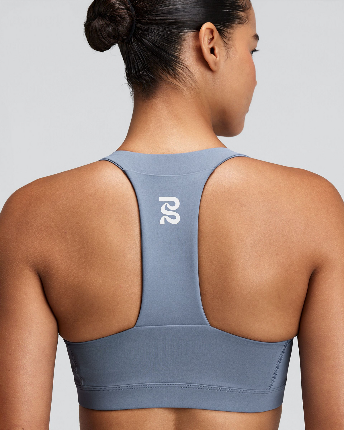 Women's Vanisher™ GeoMesh™ V-Neck Run Bra - Steel Horizon