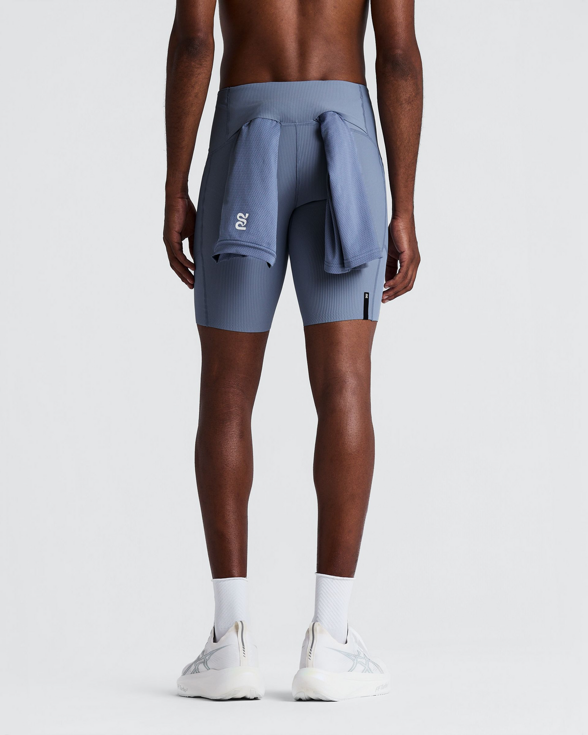 Men's Striped Cadence™ Half Tights - Steel Horizon / Pavilion Blue
