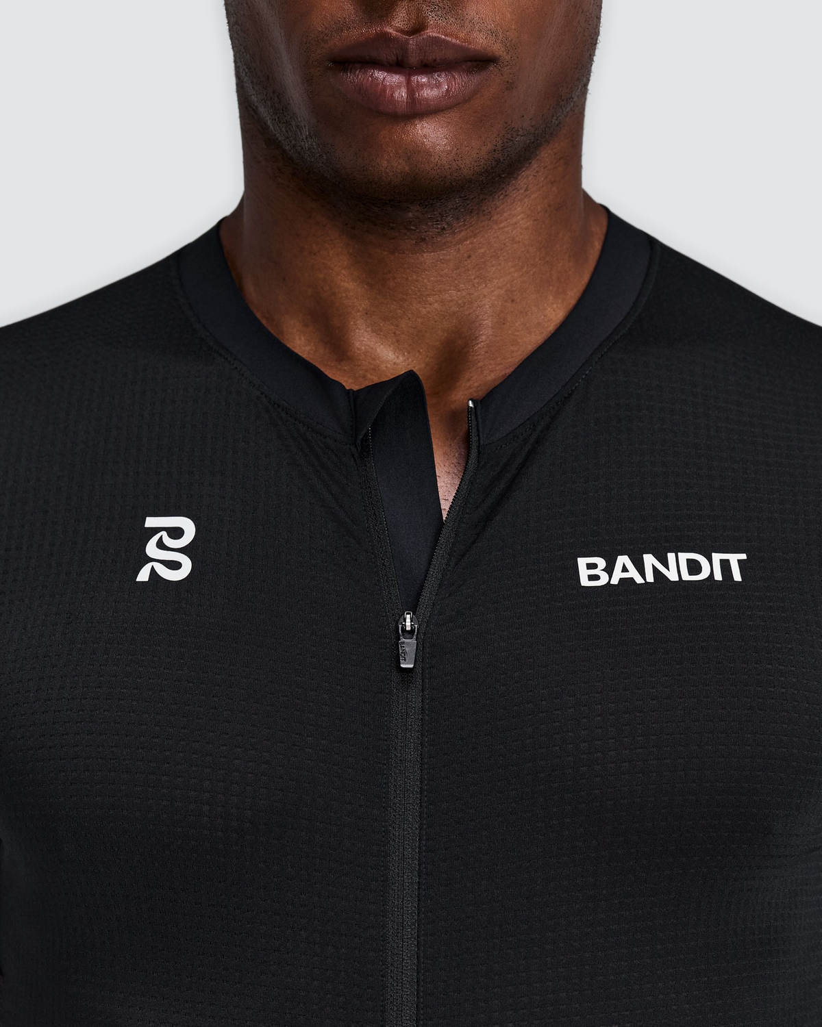 Men's GeoMesh™ 2-Way Zip Race Top - Black