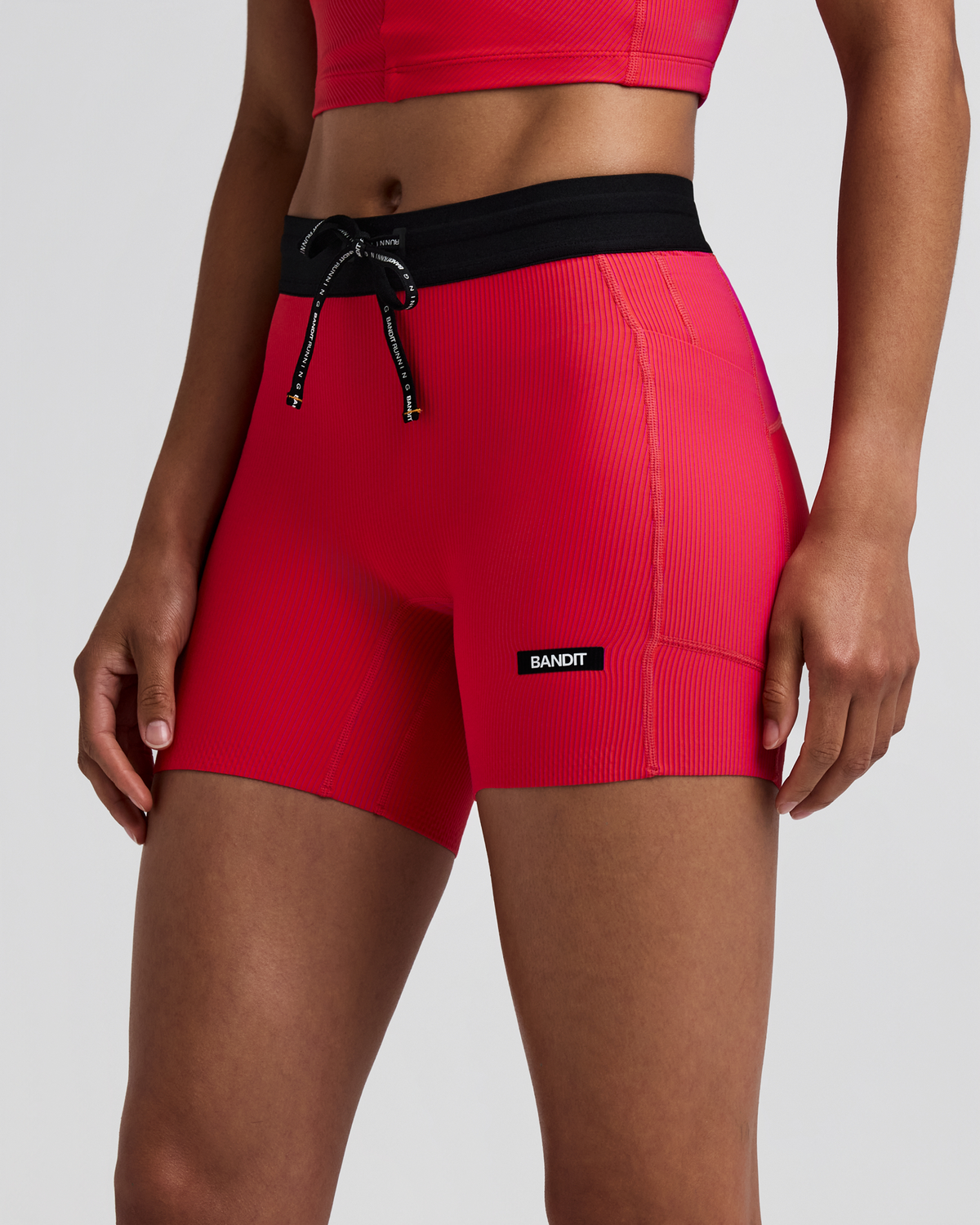 Women's Striped Cadence™ 5" Compression Shorts - Poppy / Azalea