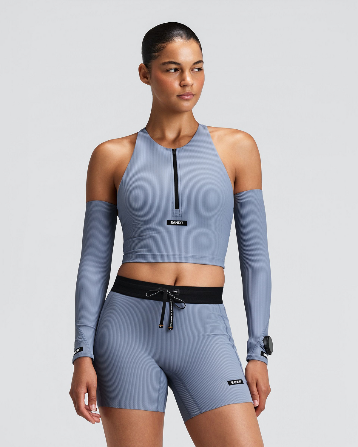 Striped Cadence™ Compression Sleeves - Steel Horizon / Pavilion Blue