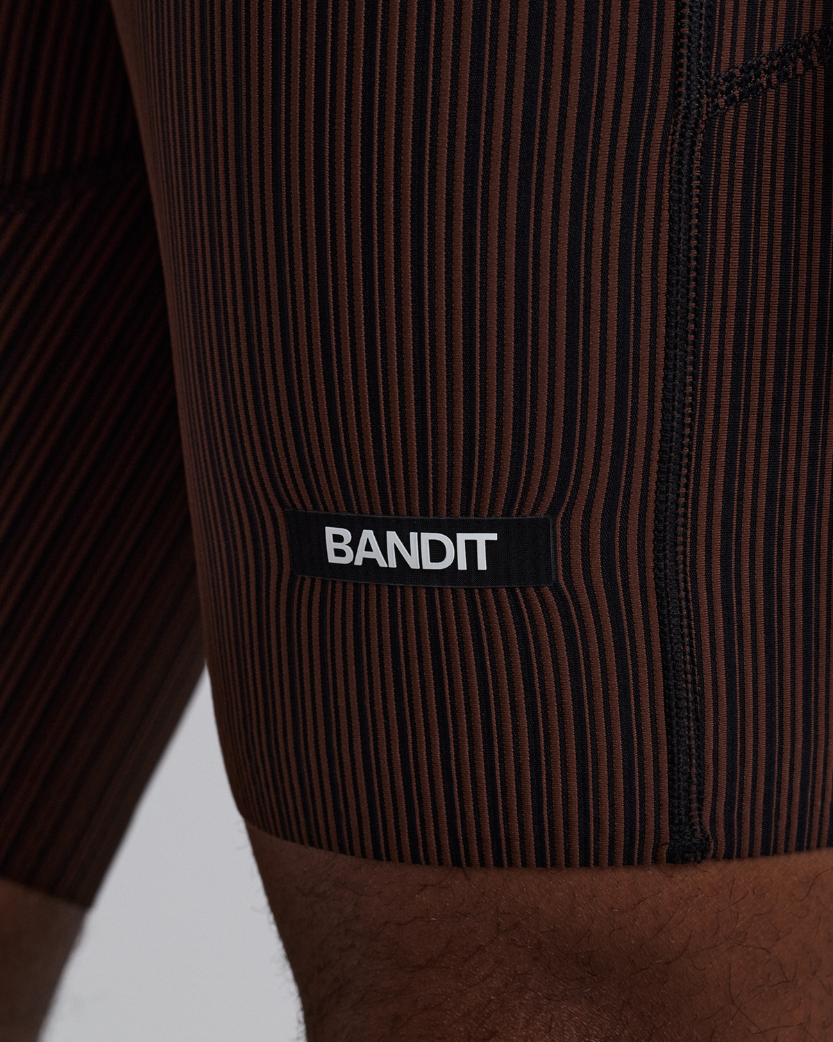 Men's Striped Cadence™ 7 Pocket Lined Half Tights - Cacao / Black