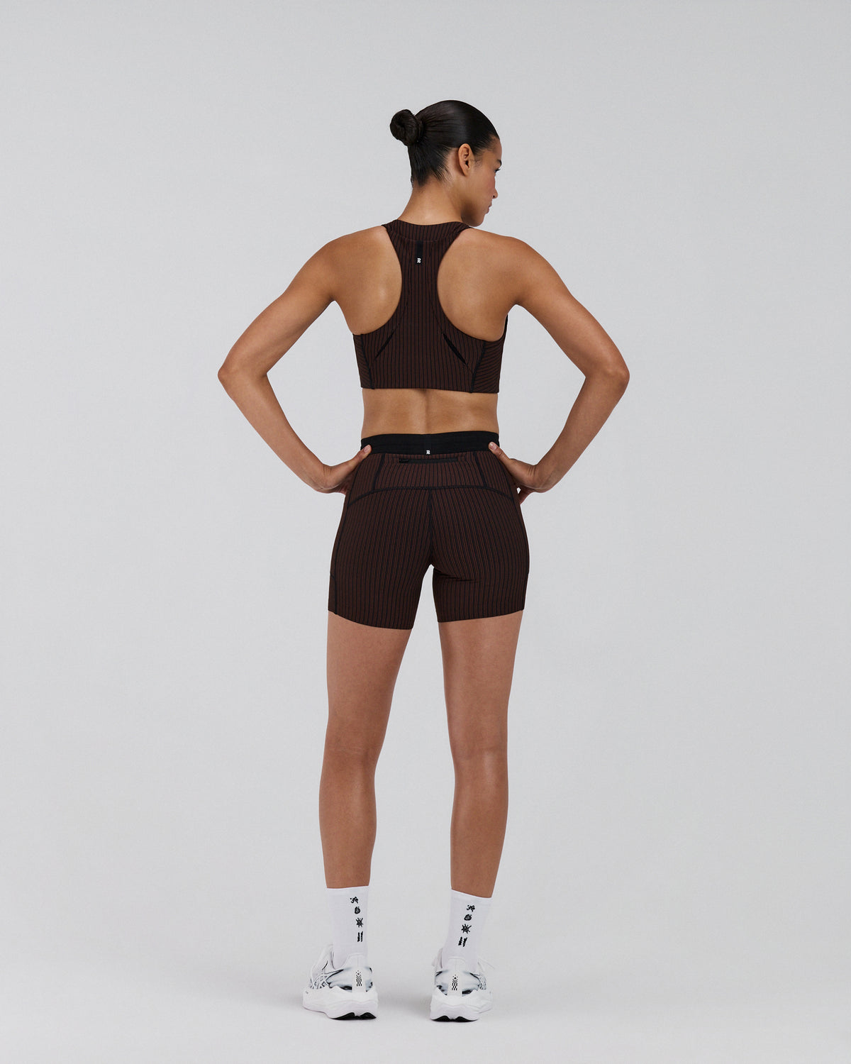 Women's Striped Cadence™ Longline Bra - Cacao / Black