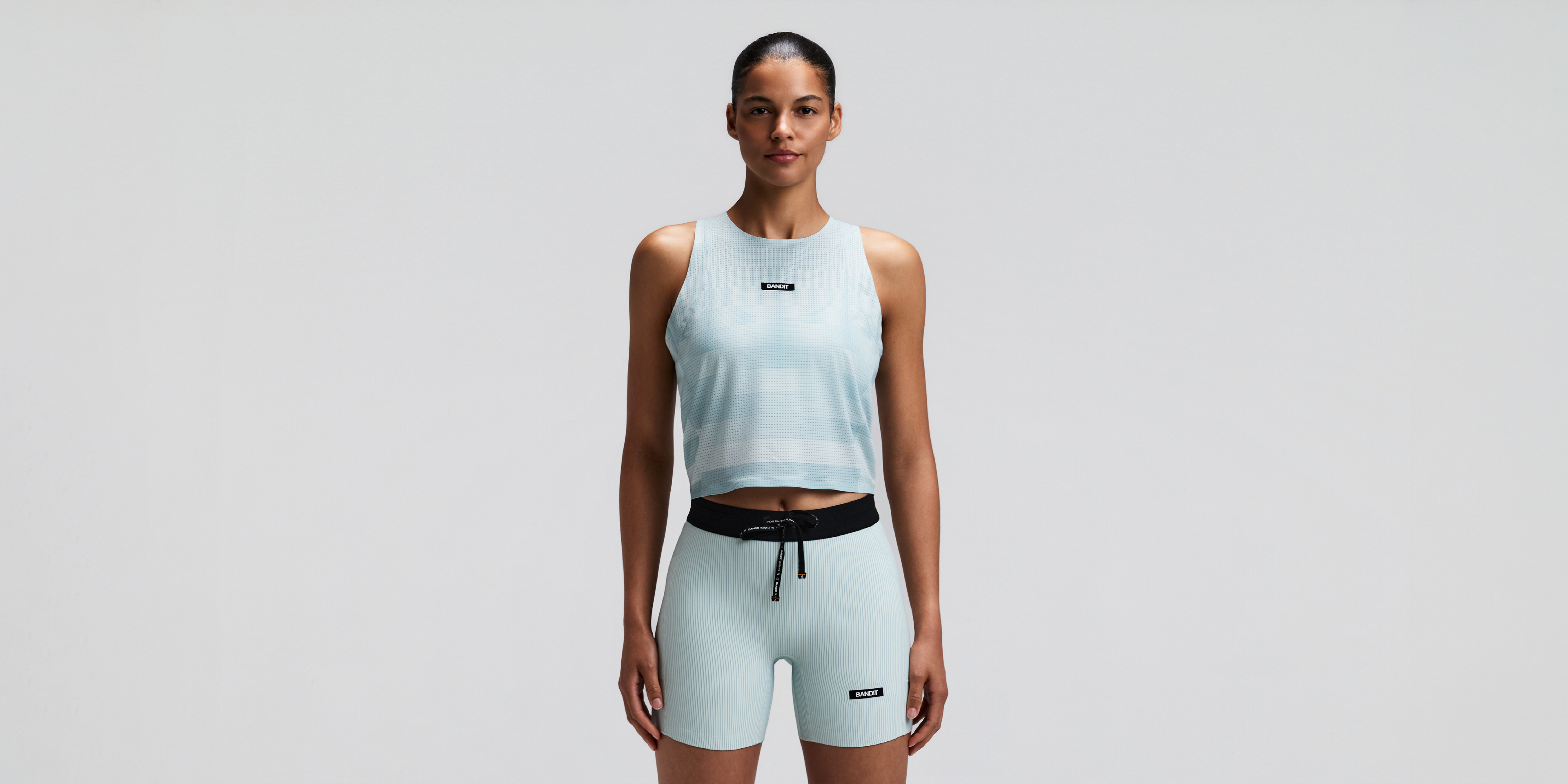 Women's GeoMesh™ Lightweight Race Singlet - Growing Grid - Lagoon / Mist