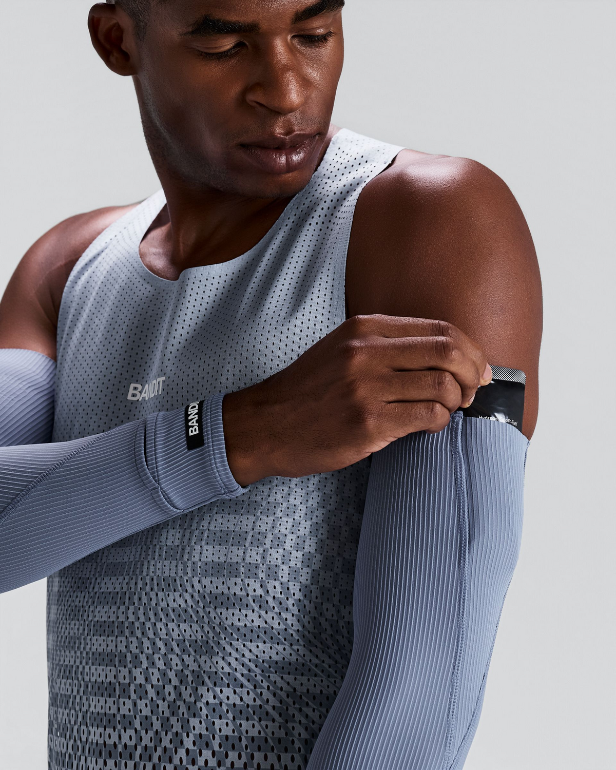 Striped Cadence™ Compression Sleeves - Steel Horizon / Pavilion Blue