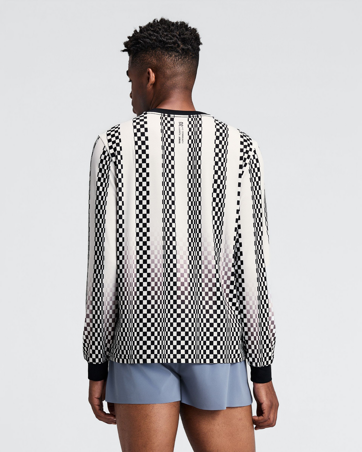 Men's Micromesh™ Long Sleeve - Checkerboard Stripe
