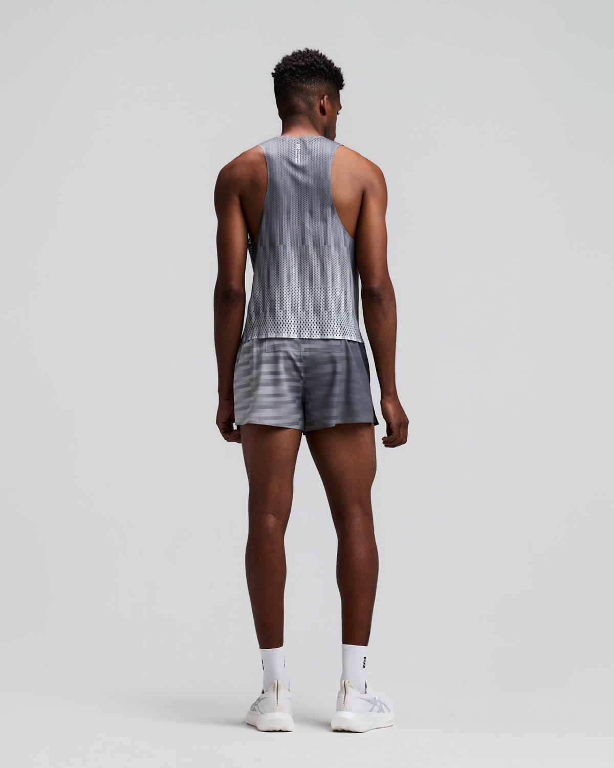Men's CoolGrid™ 3" Split Short - Uneven Gradient - Plaster / Slate