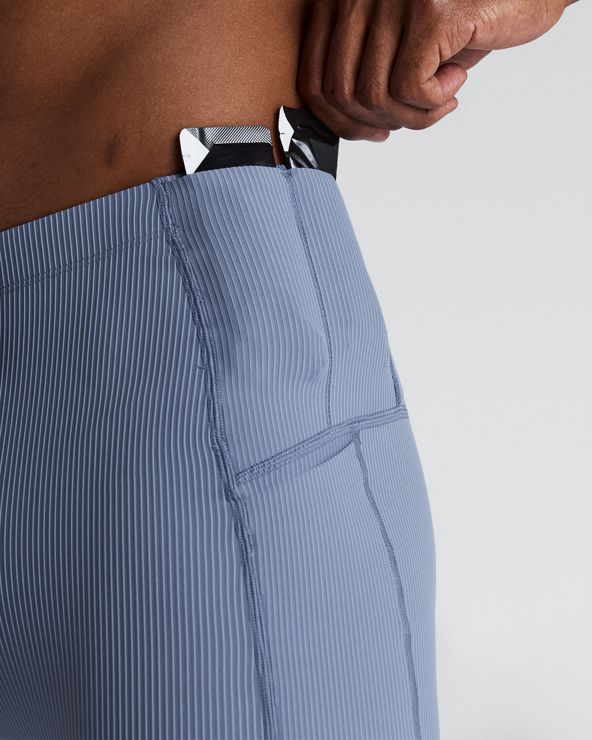 Men's Striped Cadence™ Half Tights - Steel Horizon / Pavilion Blue
