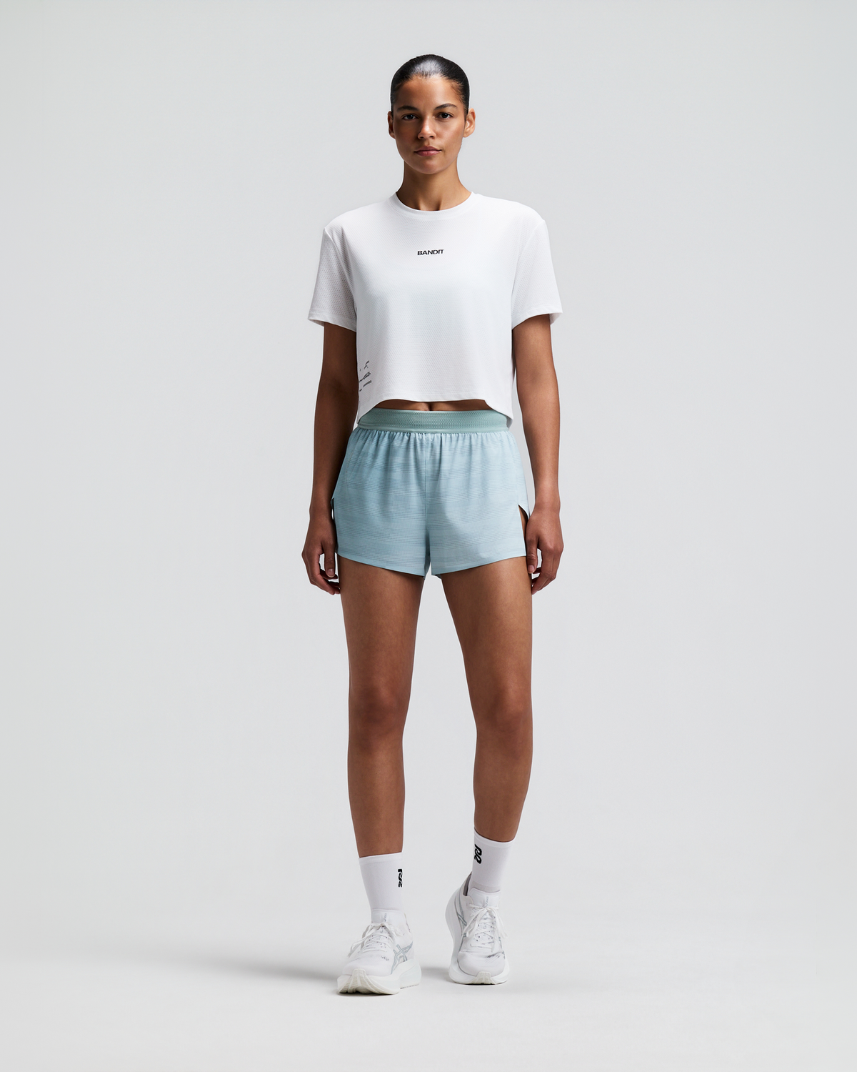 Women's Micromesh™ Cropped Run Tee - White