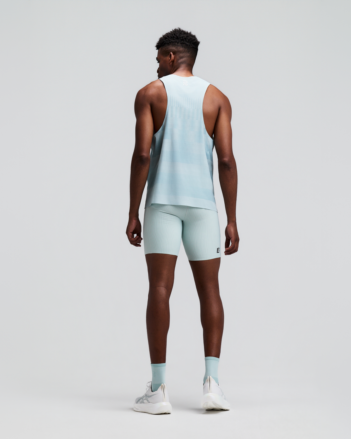 Men's CoolGrid™ Training Singlet with Flopack™ - Growing Grid - Lagoon / Mist
