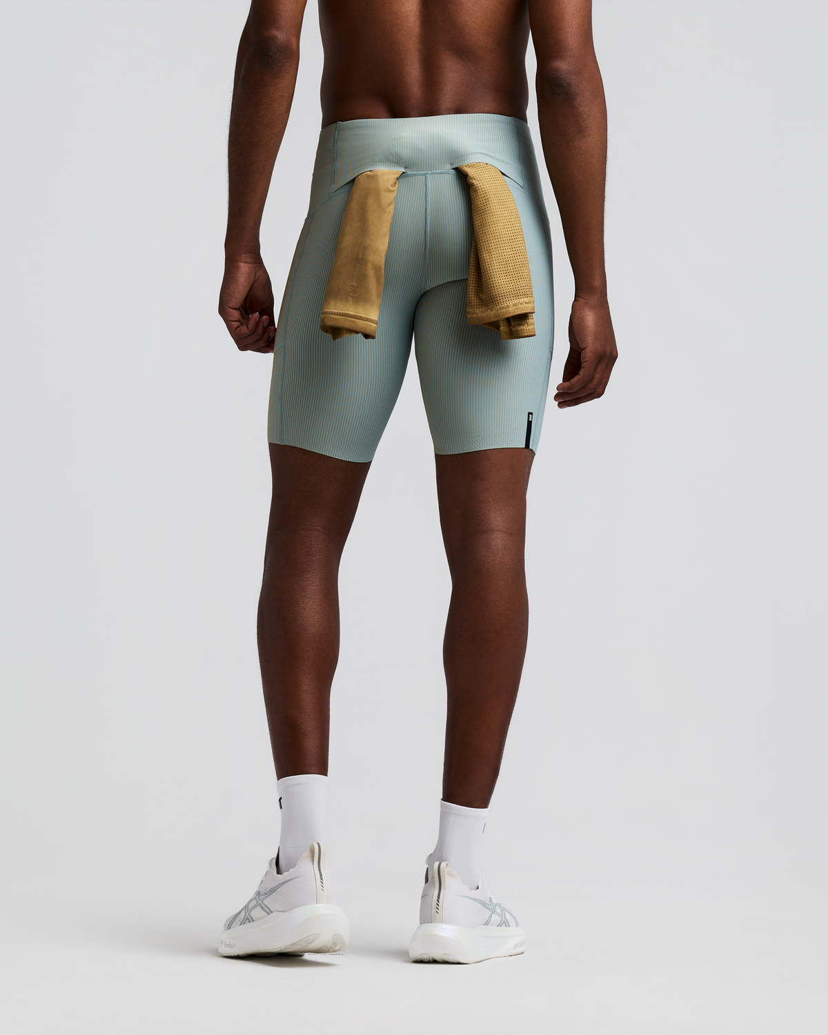 Men's Striped Cadence™ Half Tights - Lagoon / Copal