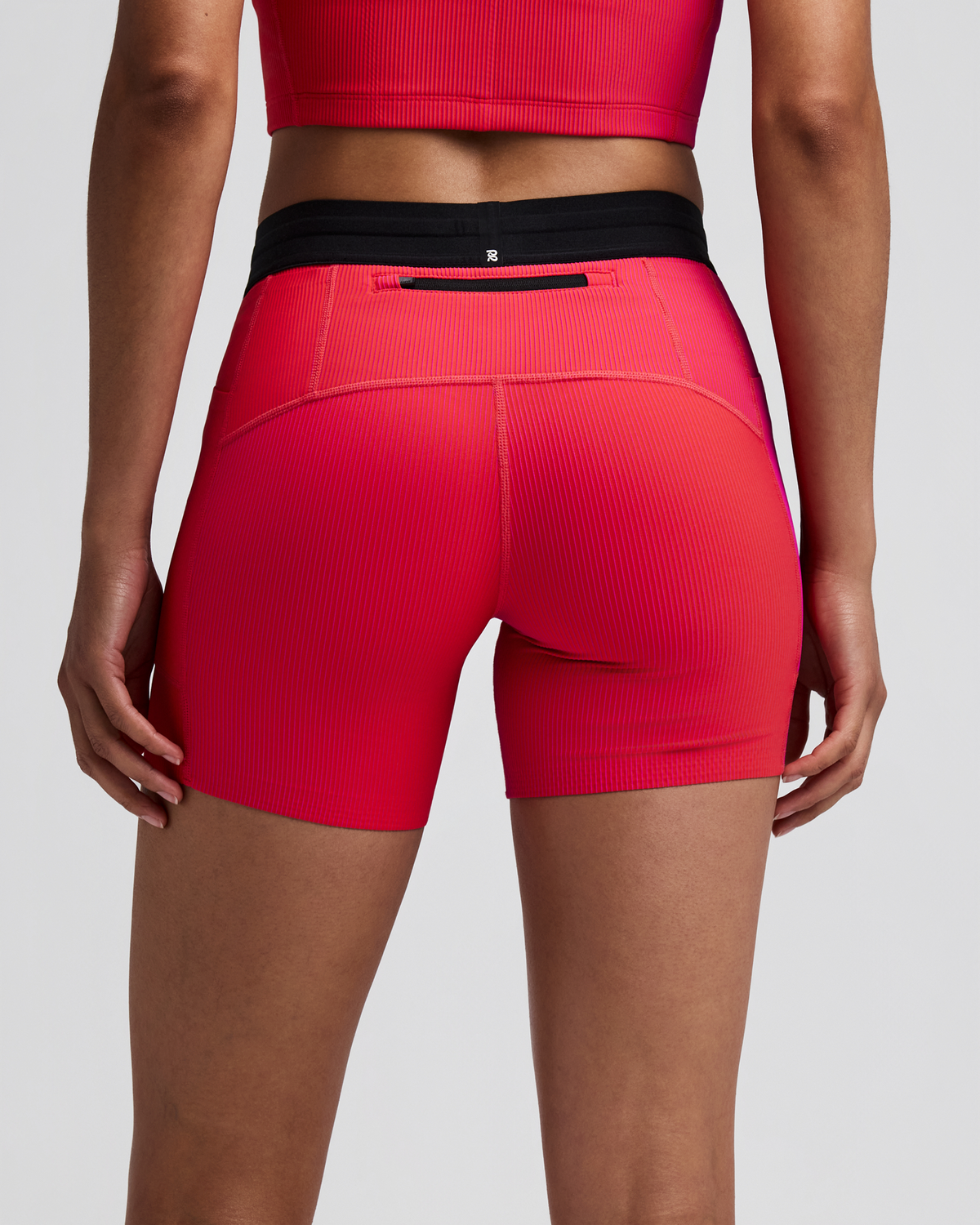 Women's Striped Cadence™ 5" Compression Shorts - Poppy / Azalea
