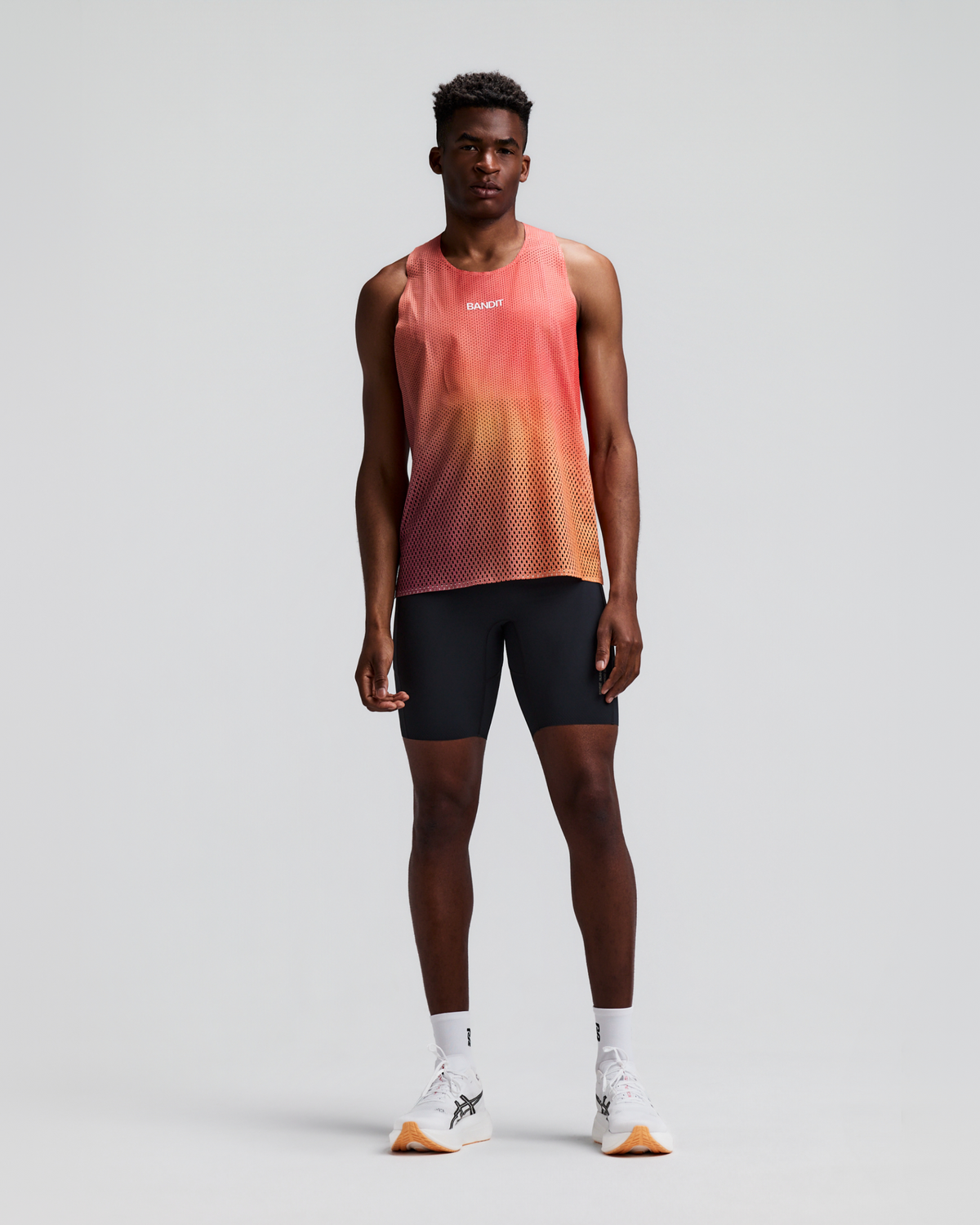Men's Shredder™ Race Singlet with Flopack™ - Linear Gradient - Poppy / Copal