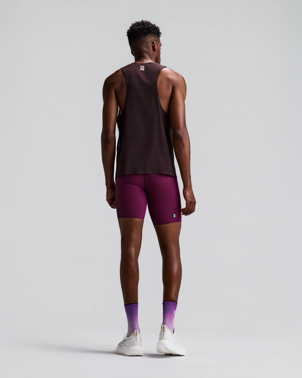 Men's Striped Cadence™ Quarter Tights - Espresso / Azalea