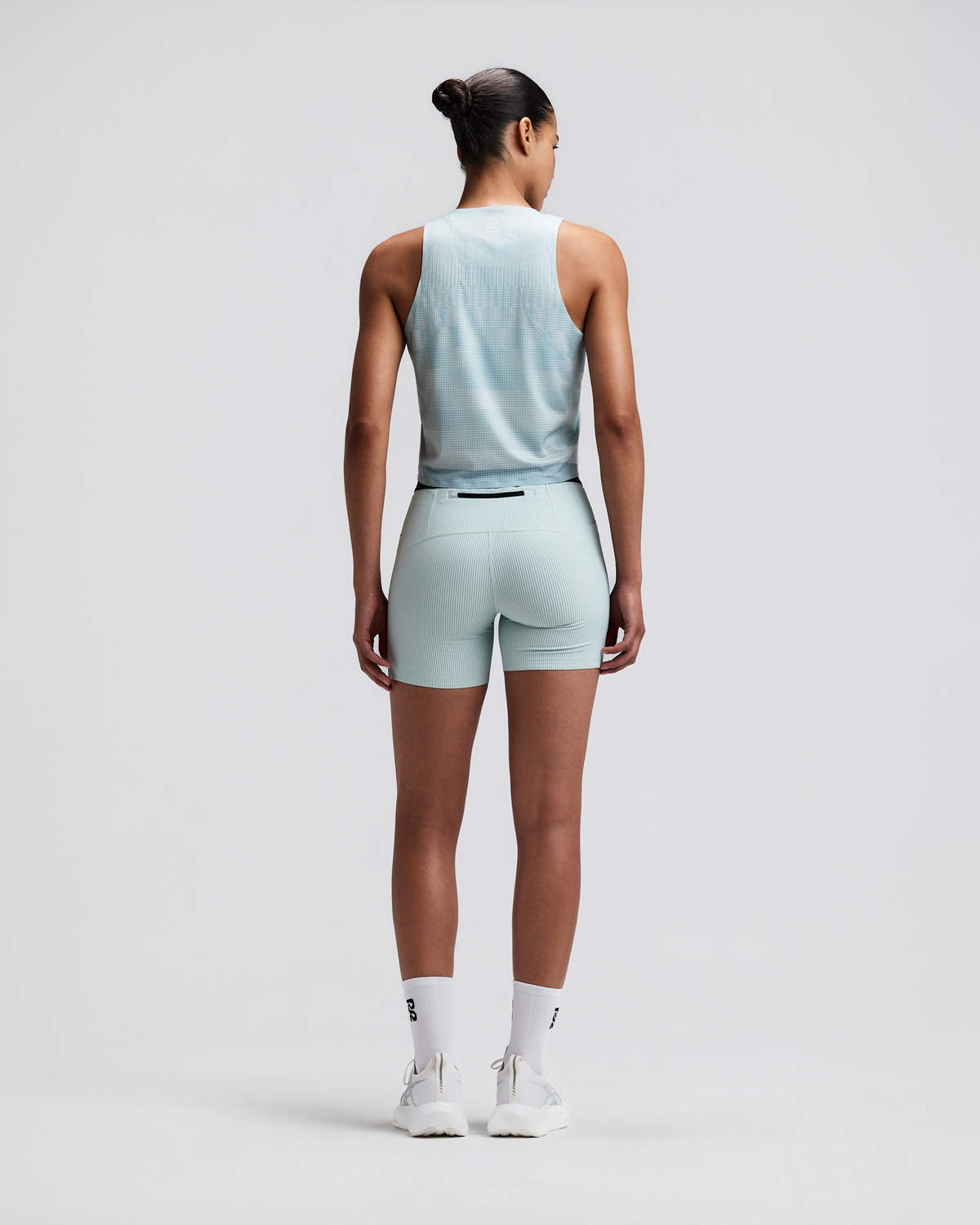Women's GeoMesh™ Lightweight Race Singlet - Growing Grid - Lagoon / Mist