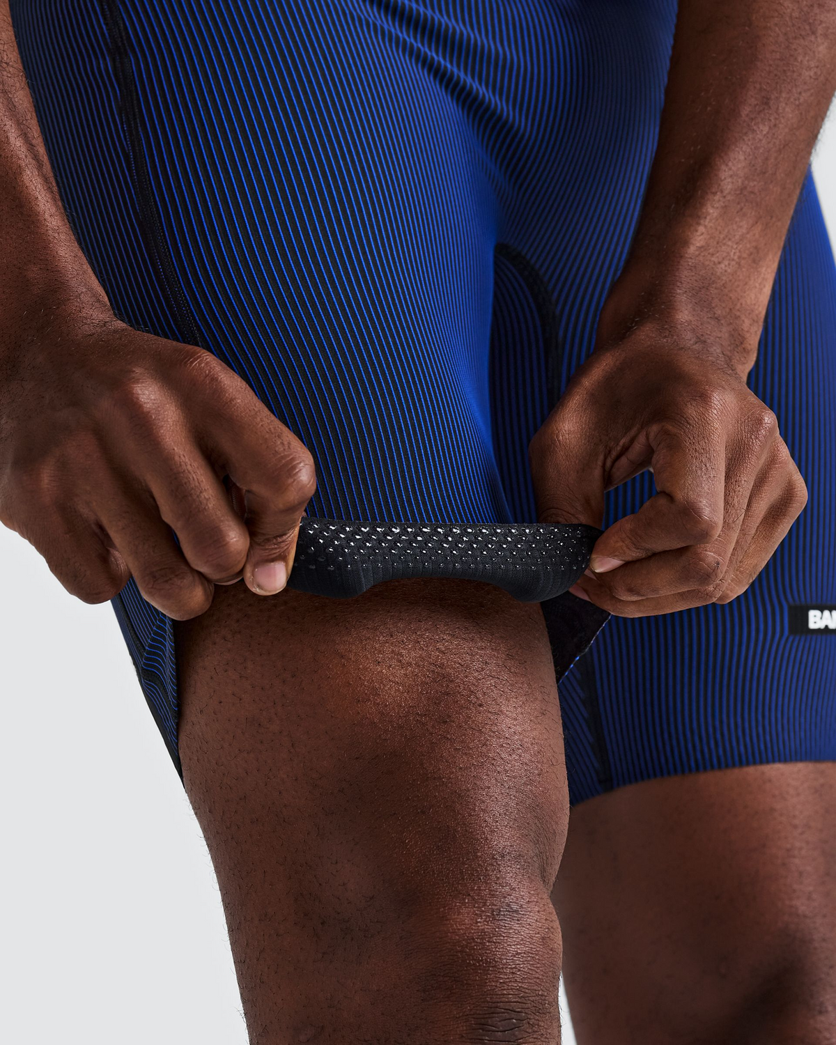 Men's Striped Cadence™ Half Tights - Black / Bauhaus Blue