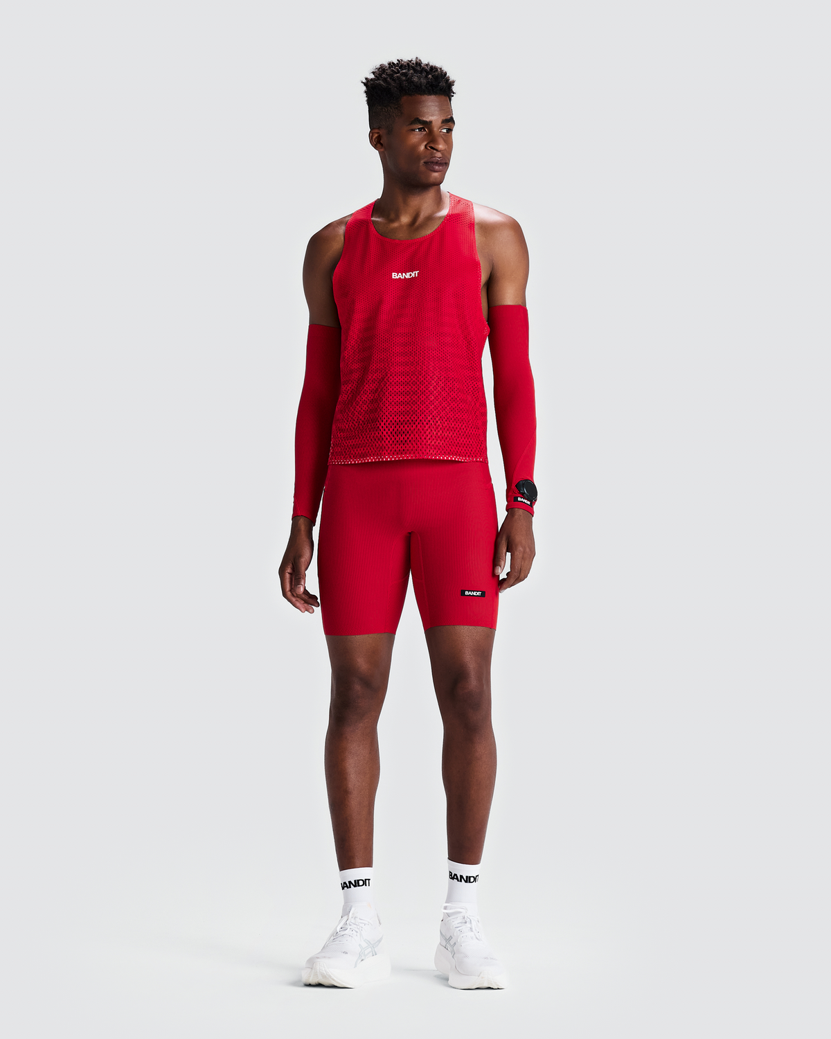 Men's Striped Cadence™ Half Tights - Oxide Red / Signal Red
