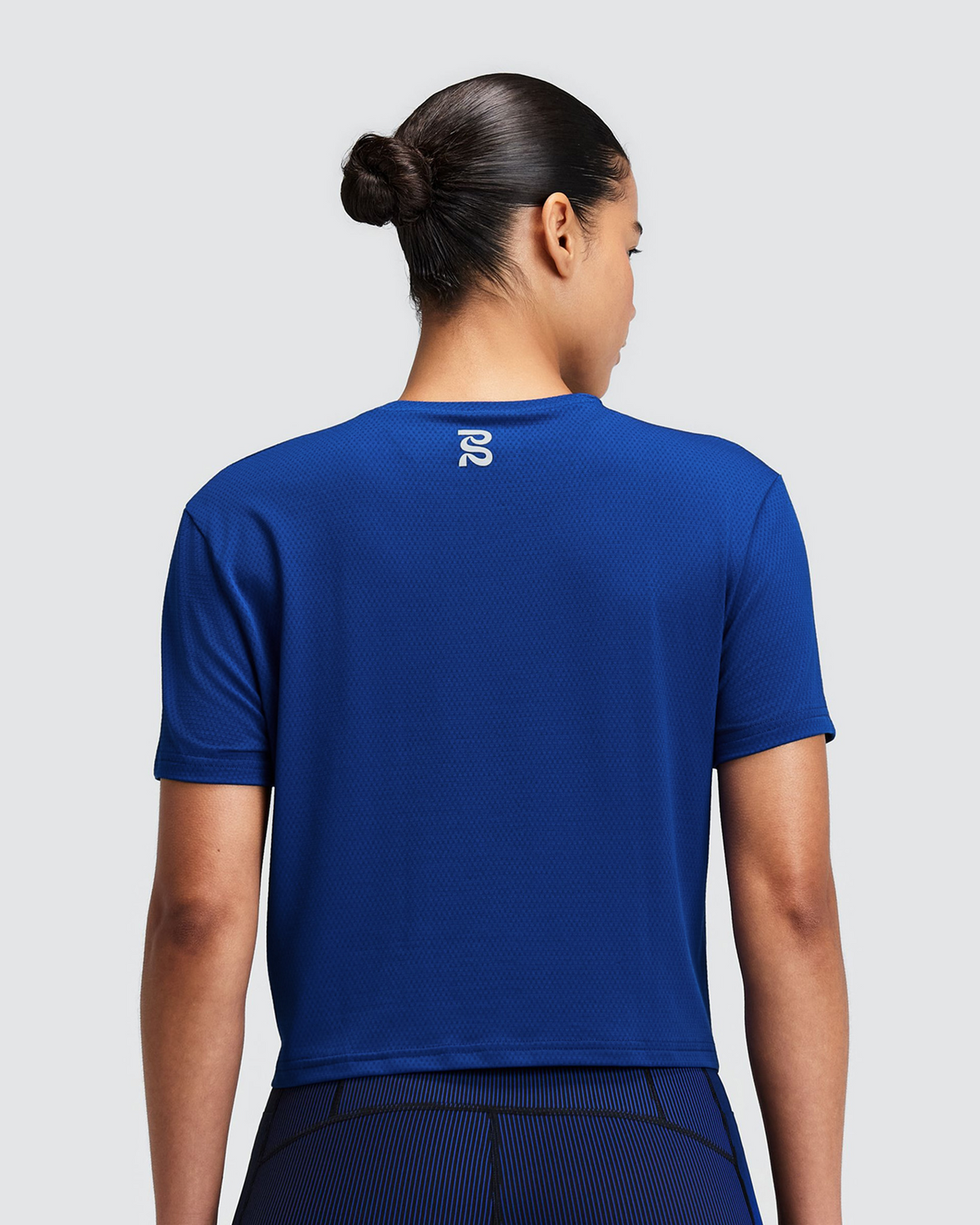Women's Micromesh™ Cropped Run Tee - Bauhaus Blue