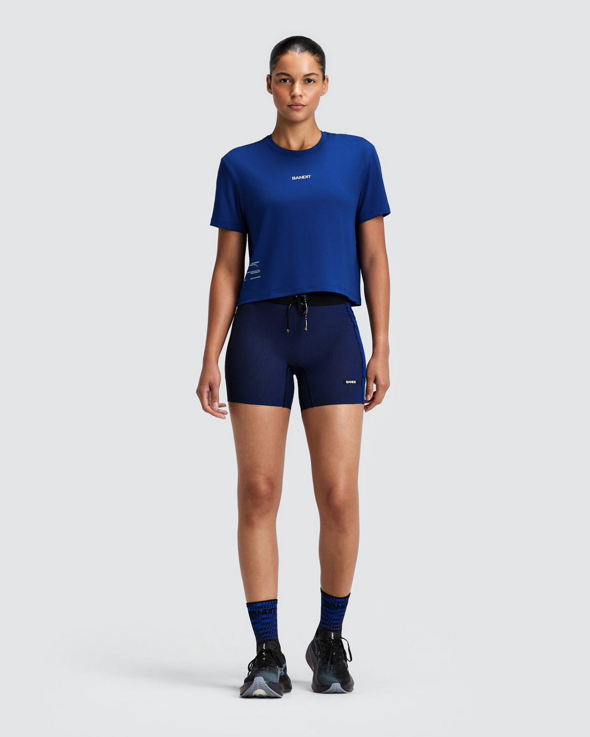 Women's Micromesh™ Cropped Run Tee - Bauhaus Blue