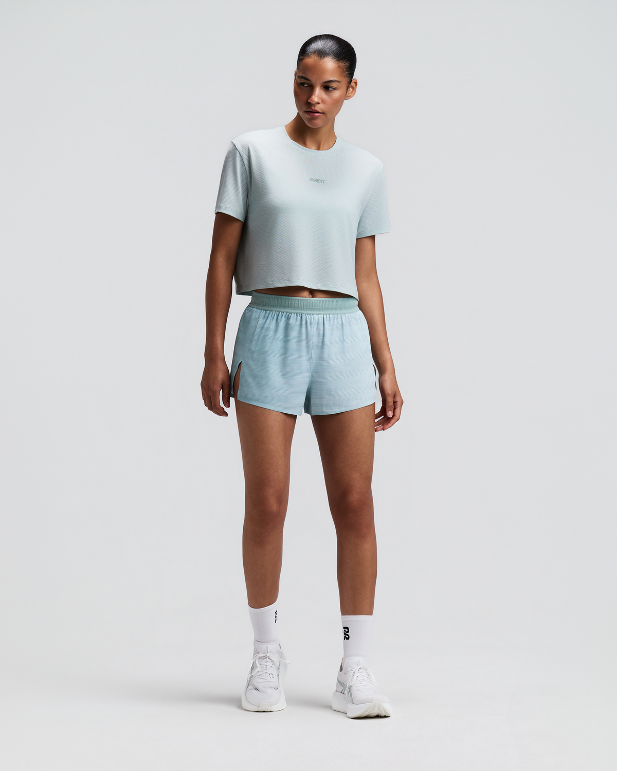 Women's Micromesh™ Cropped Run Tee - Mist