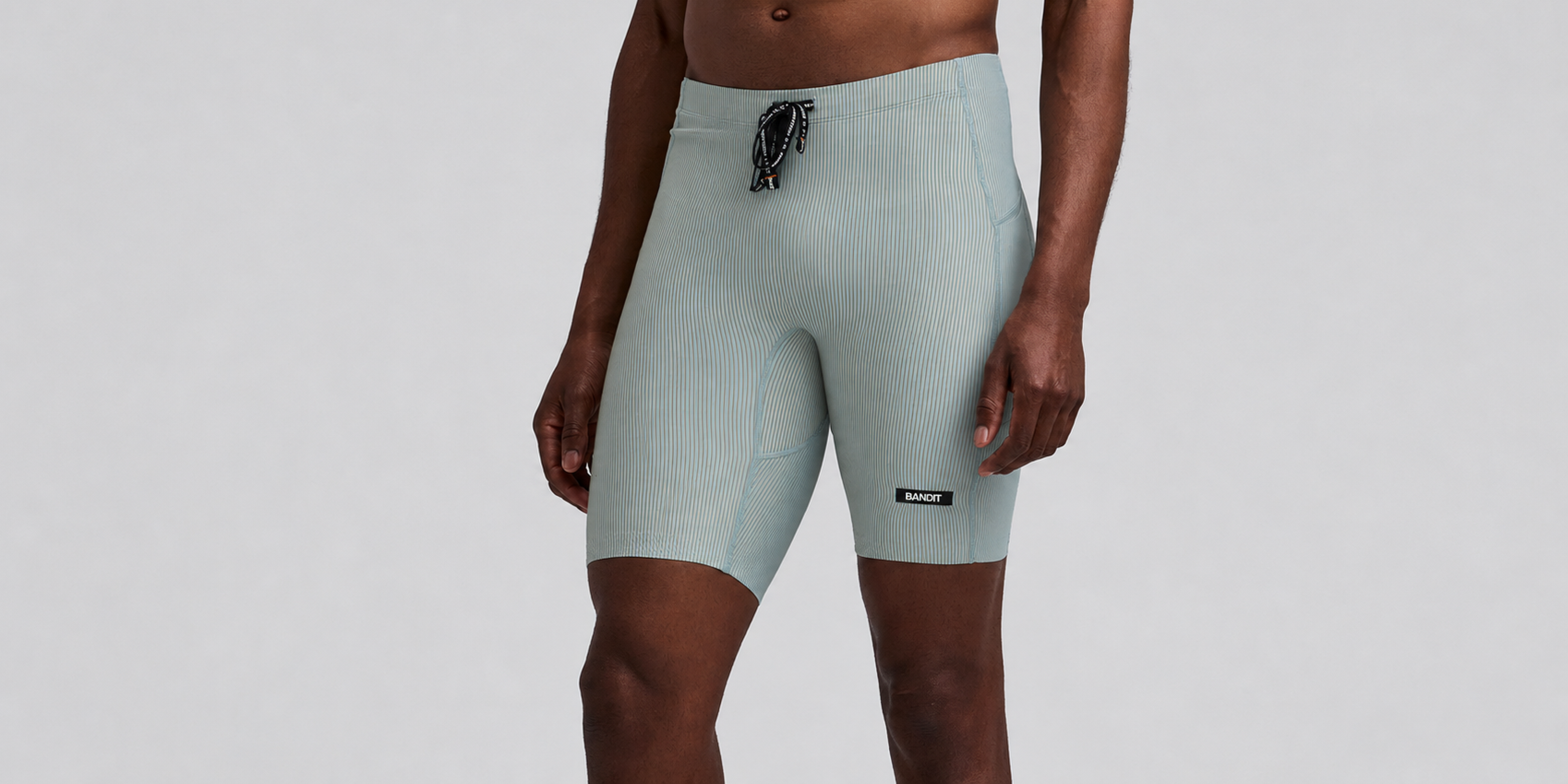 Men's Striped Cadence™ Half Tights - Lagoon / Copal