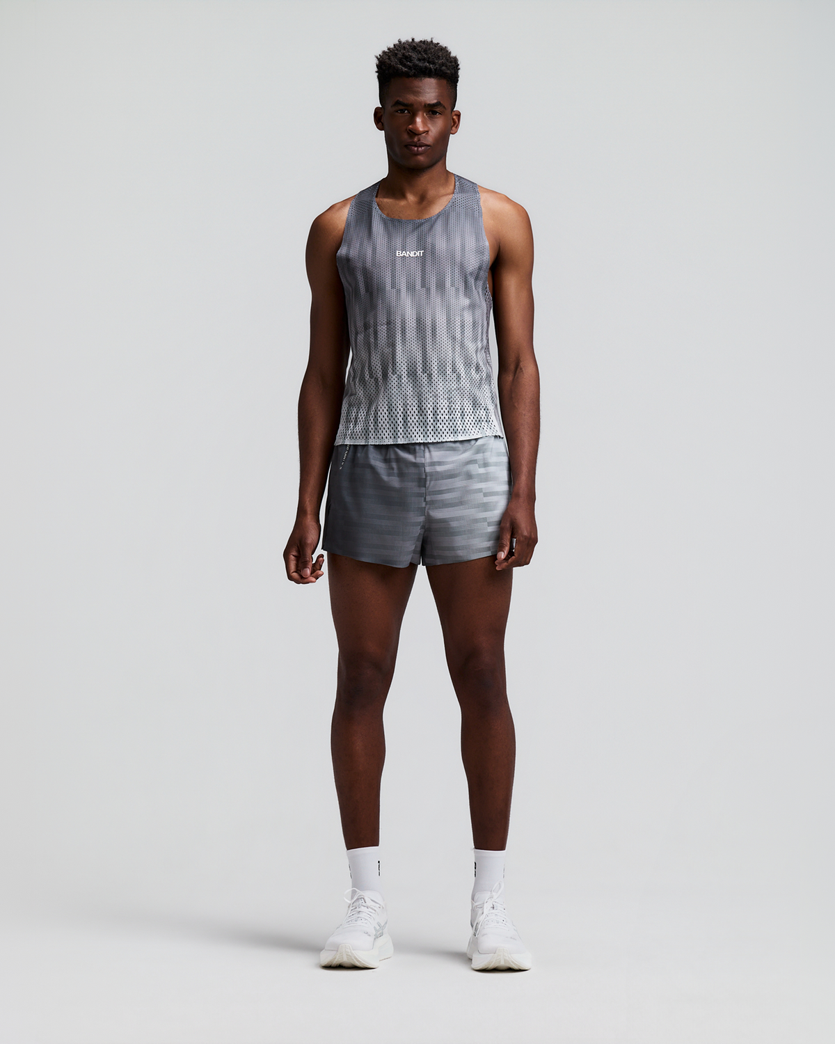 Men's Shredder™ Shorty Race Singlet - Uneven Gradient - Plaster