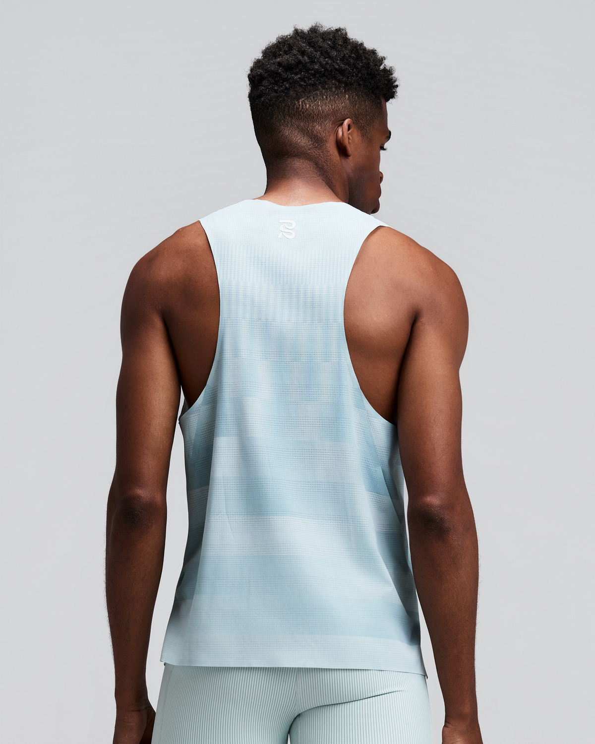 Men's CoolGrid™ Training Singlet with Flopack™ - Growing Grid - Lagoon / Mist