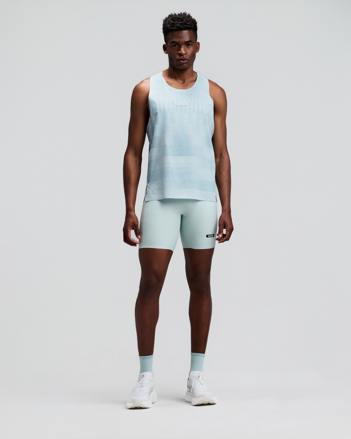 Men's CoolGrid™ Training Singlet with Flopack™ - Growing Grid - Lagoon / Mist