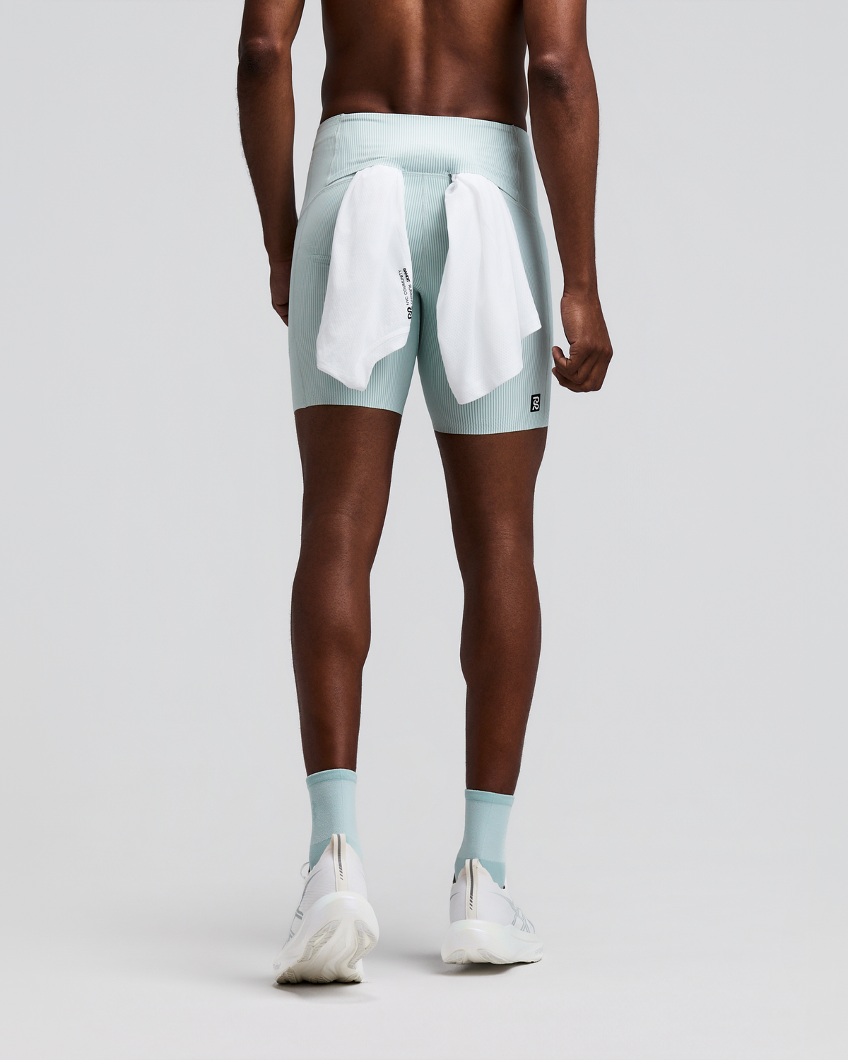 Men's Striped Cadence™ Quarter Tights - Mist / Lagoon